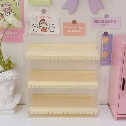 Chic Pink Lace 3-Tier Organizer for Dolls and Cosmetics