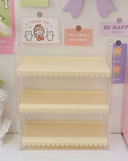 Chic Pink Lace 3-Tier Organizer for Dolls and Cosmetics