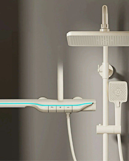 Digital Luxury Brass Gunmetal LED Shower System with Dual Control Faucet