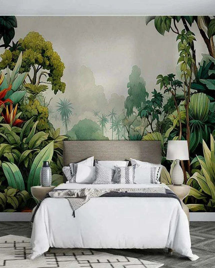 Tropical Haven Handcrafted Rainforest Wall Mural