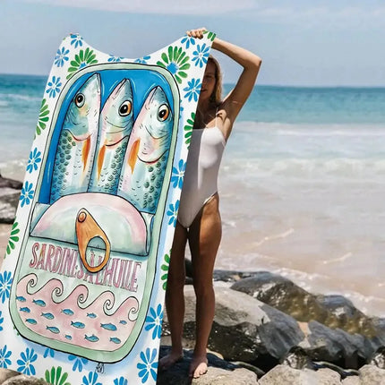 Blue Seashell Starfish Beach Towel, Quick Dry Sand‑Free Microfiber Towel for Summer Beach Pool Travel blue-seashell-starfish-beach-towel-quick-dry-sand-free-microfiber-towel-for-summer-beach-pool-travel-1