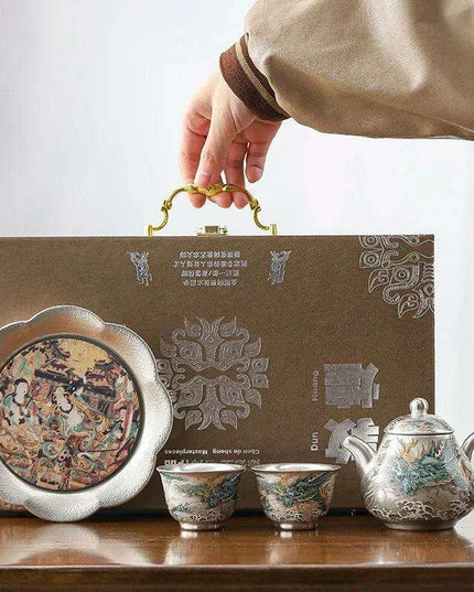 Exquisite Authentic Gilded Porcelain Mug Silver Tea Set – The Ultimate Gift for Special Occasions