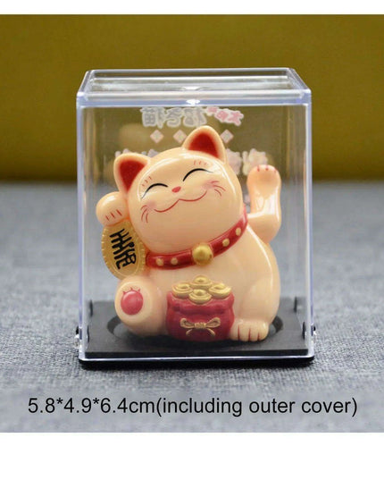 Solar Waving Lucky Cat: Eco-Friendly Maneki Neko for Home and Office Good Fortune