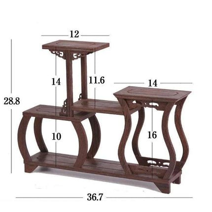 Handcrafted Wooden Display Stand for the Traditional Kung Fu Tea Ceremony