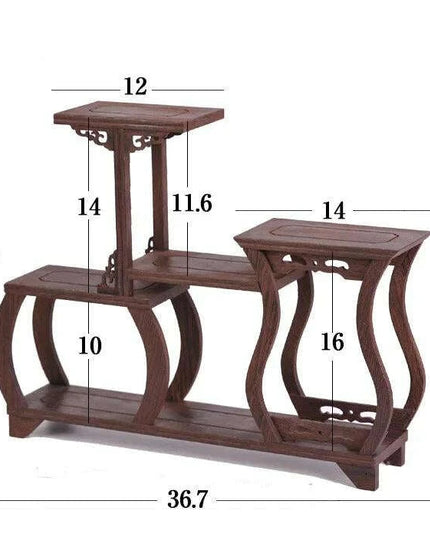 Handcrafted Wooden Display Stand for the Traditional Kung Fu Tea Ceremony
