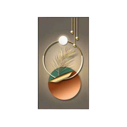 Golden Elegance: Captivating Abstract Geometric Canvas Art for Stylish Interiors