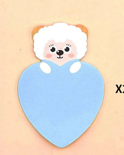 Charming Animal-Inspired Heart-Shaped Sticky Notes for Creative Minds
