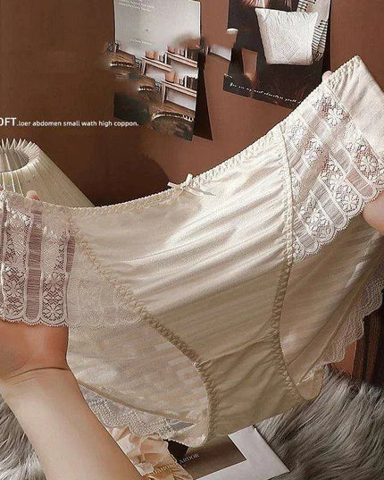 Luxurious Plus Size Lace and Silk Satin Briefs for Women