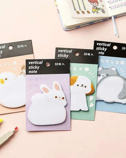 Animal Friends Sticky Note Collection - 30 Sheets of Fun Designs