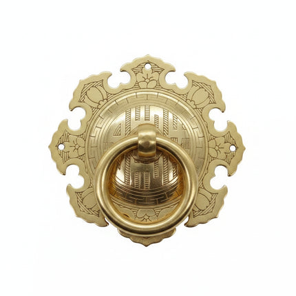 Brass No-Drill Drawer Pull Small Vintage Circle Ring Handle for Furnit