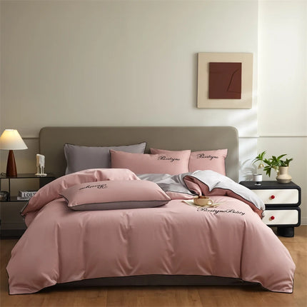 Monnom 100% Egyptian Cotton Duvet Cover Set - 3pcs, Soft & Durable