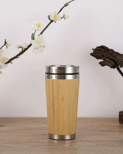 Personalized Eco-Friendly Bamboo Insulated Mug with Temperature Indicator
