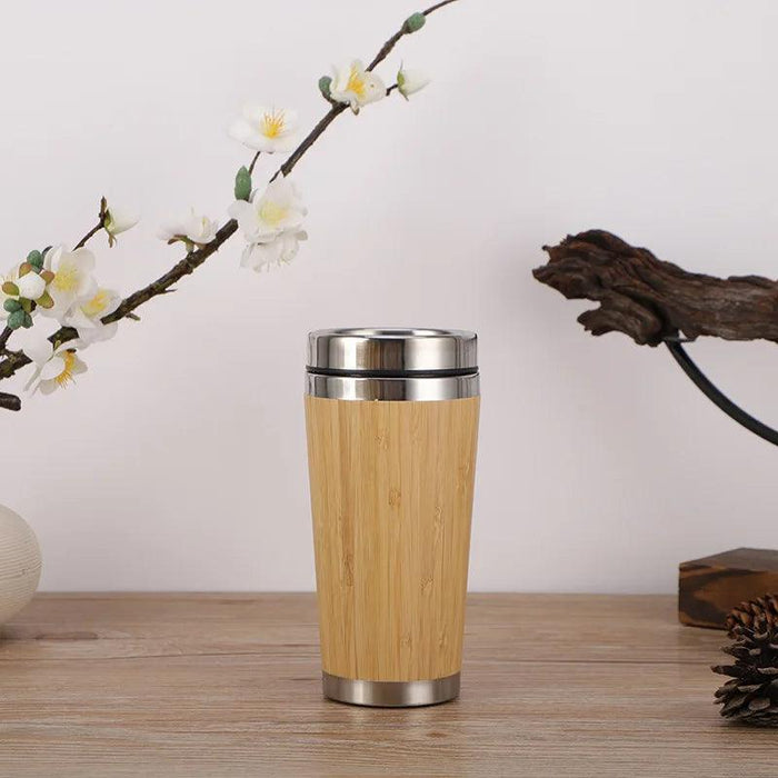 Personalized Eco-Friendly Bamboo Insulated Mug with Temperature Indicator