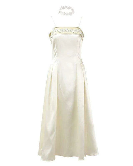 Chic Embroidered Strapless High-Waisted Evening Dress for Women