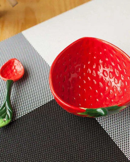 Charming Strawberry-Inspired Kids' Ceramic Dining Collection for Fun Mealtimes