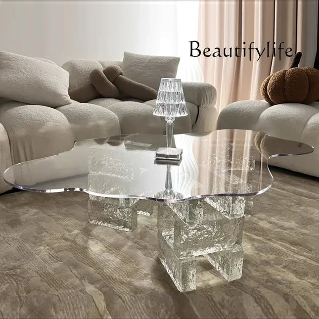 X36 Acrylic Cloud Coffee Table - Transparent Edge, High-End Design