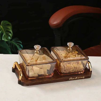 Sophisticated Glass Platter for Elegant Snack Presentation - Ideal for Upscale Events