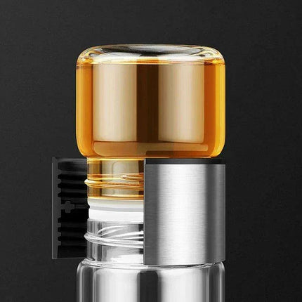 Eco-Friendly 400ML Borosilicate Glass Tea Infuser Bottle with Double Layer Design