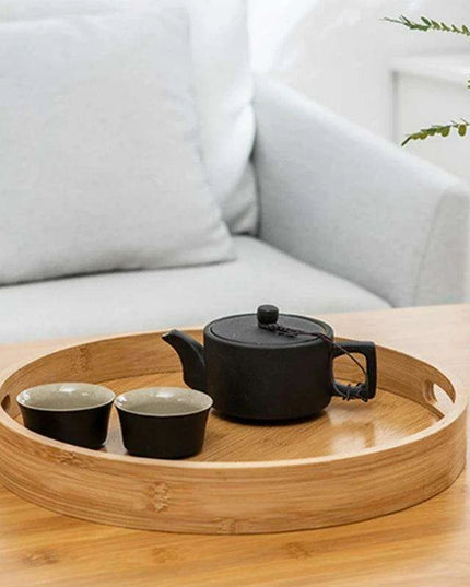 Eco-Friendly Wooden Tray Set for Tea Ceremonies - Versatile Serving Solution with Coasters