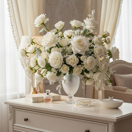 Real Touch Austin Latex Rose Stems — Set of 5