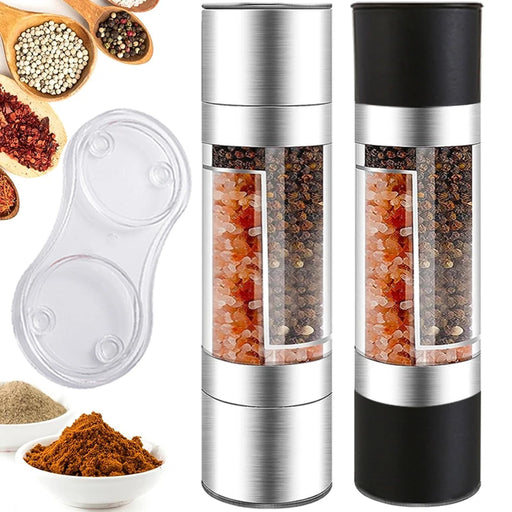 Adjustable Dual Salt and Pepper Mill with Precision Ceramic Grinding - 2-in-1 Kitchen Gadget