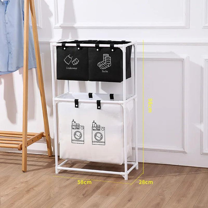 Laundry Organization System with Foldable Multi-layer Grid Design