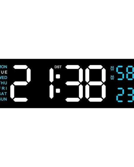 Sleek Digital LED Alarm Clock with Weather Display - Adjustable Brightness, Dual Alarms, and Wall-Mountable Design