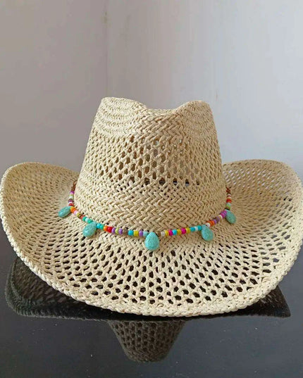 Lake Blue Western Cowboy Straw Hat Unisex with Adjustable Size