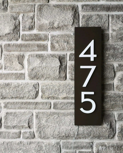 Customizable LED House Number Sign with Illuminated Address Display