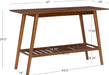 Walnut Mid-Century Modern Entryway Table with Storage and Display Shelf