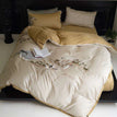 Beige / Queen Size 4pcs / Fitted Bed Sheet