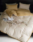 Beige / Queen Size 4pcs / Fitted Bed Sheet