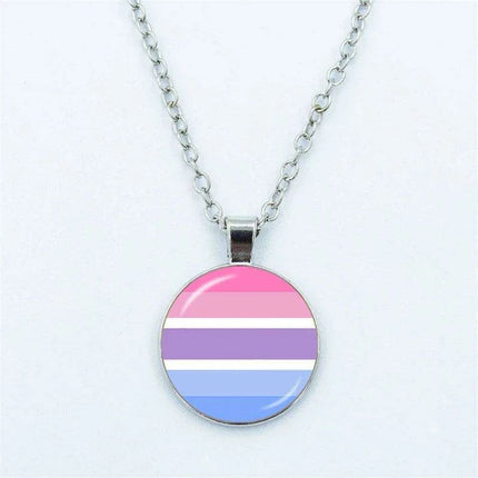 Vibrant Customizable Rainbow Glass Pendant Necklace for Love and Pride Celebration