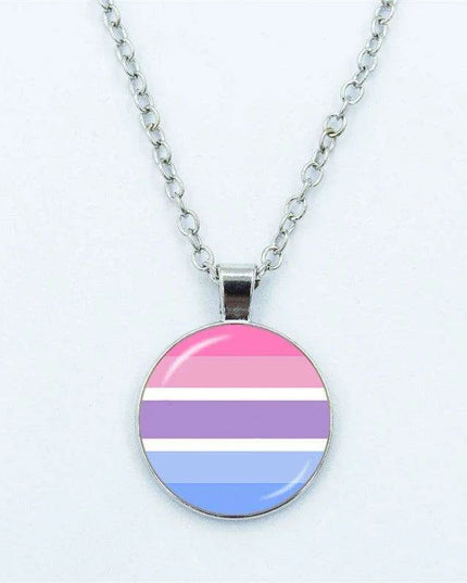 Vibrant Customizable Rainbow Glass Pendant Necklace for Love and Pride Celebration