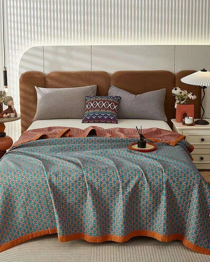 Dreamy Cotton Jacquard Blanket Set - Perfect All-Season Comfort and Style