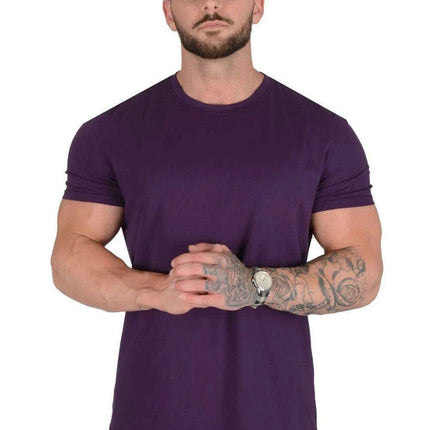 Men's High-Quality Cotton Short Sleeve Workout T-Shirt for Summer Fitness and Gym Activities