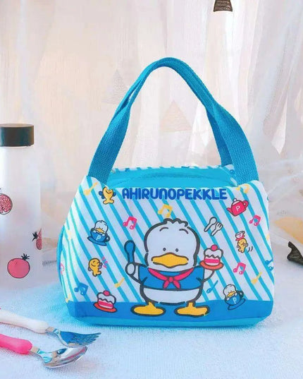 Sanrio Character Cozy Lunch Bag - Cute Insulated Tote Featuring Keroppi, My Melody & Badtz Maru for School and Office