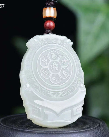 Natural White Hetian Jade Guanyin Pendant Necklace for Peace and Prosperity