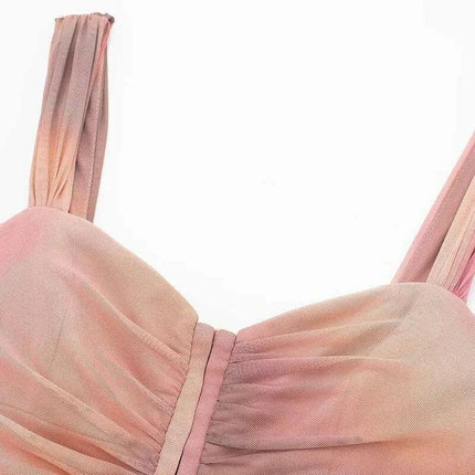 Chic Backless Mini Dress with Vibrant Tie Dye and Ruffles - Must-Have for Summer Parties