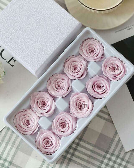 Eternal Blooms: Luxurious 10-Piece Preserved Rose Heads Collection