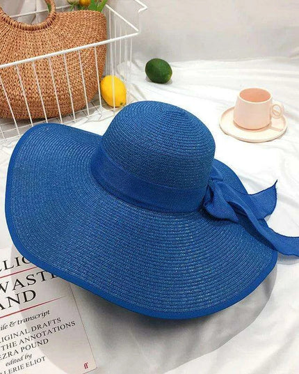 Korean-Inspired Oversized Foldable Women's Sun Hat - Ultimate 15CM Brim for Summer Getaways