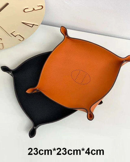 Elegant Leather Desk Tray Organizer for Keys, Jewelry, and Essentials - Stylish Storage Solution