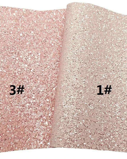Sparkling Pink Chunky Glitter Faux Leather Craft Sheets - Essential for DIY Creators