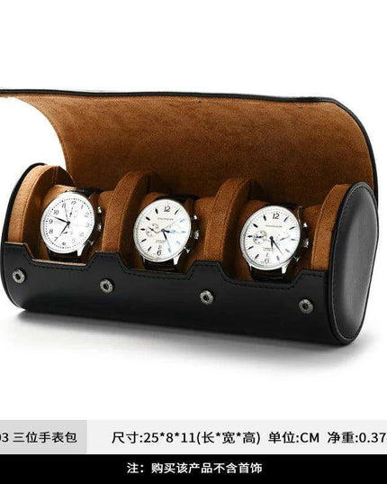 Elegant PU Leather Watch Storage Roll and Travel Organizer Set