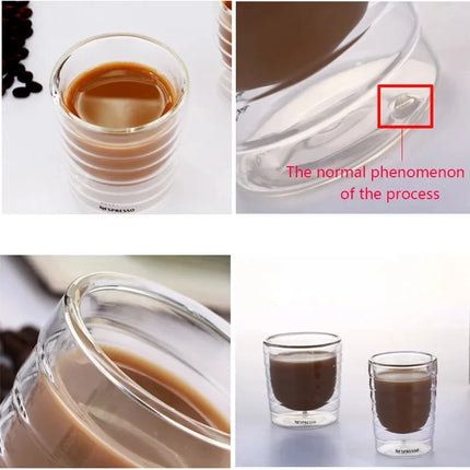 Handmade Double Wall Glass Mug — Insulated, 85ml / 150ml / 350ml