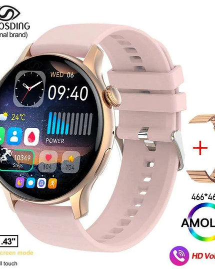Chic Women's Bluetooth Smartwatch with Customizable AMOLED Screen and NFC Functionality