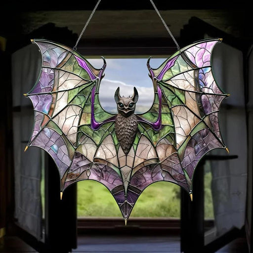 Modern Acrylic Bat Suncatcher for Halloween Home Decor