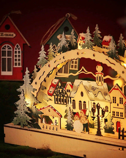 Enchanting LED Wooden Christmas Forest Centerpiece Decoration