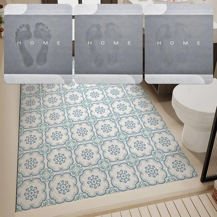 Elegant Vintage Diatomaceous Earth Bath Mat - Quick-Dry & Non-Slip Absorbent Rug