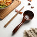 Handmade Vintage Wooden Soup Ladle - Elegant Kitchen Dining Essential